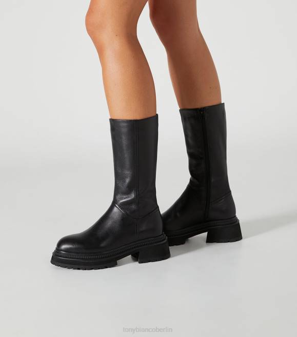 kniehohe Stiefel| de Tony Bianco Frauen Hahn-Kalbsstiefel schwarze Komo 4624417